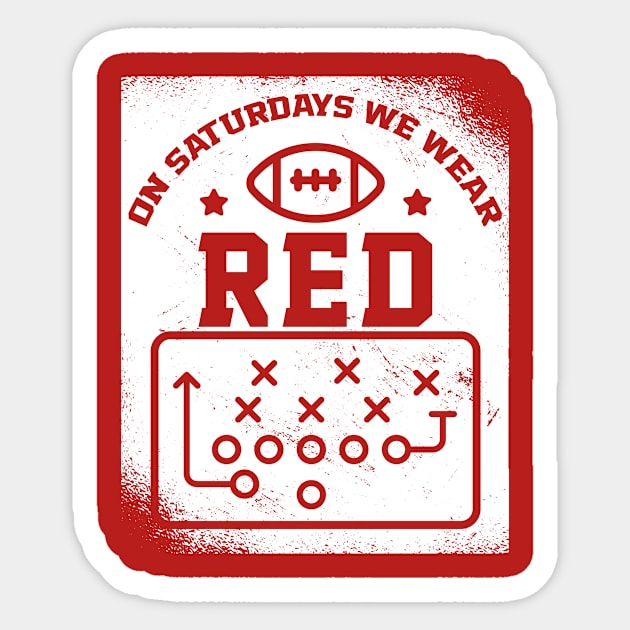 On Saturdays We Wear Red // Vintage School Spirit // Go Red Sticker by SLAG_Creative